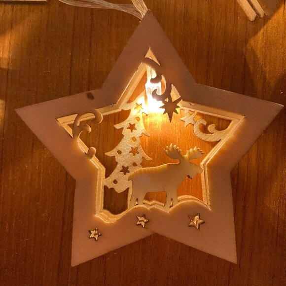 Lot of 3 Wooden String Light Sets — Battery Powered — Holiday Decor - Picture 6 of 7